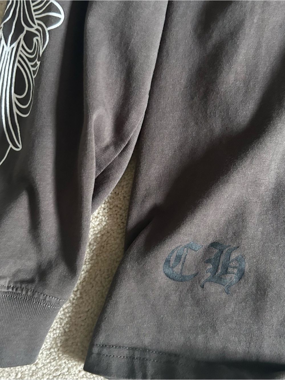 Medium Grey Chrome Hearts USA Long Sleeve Shirt - Picture 3 of 4
